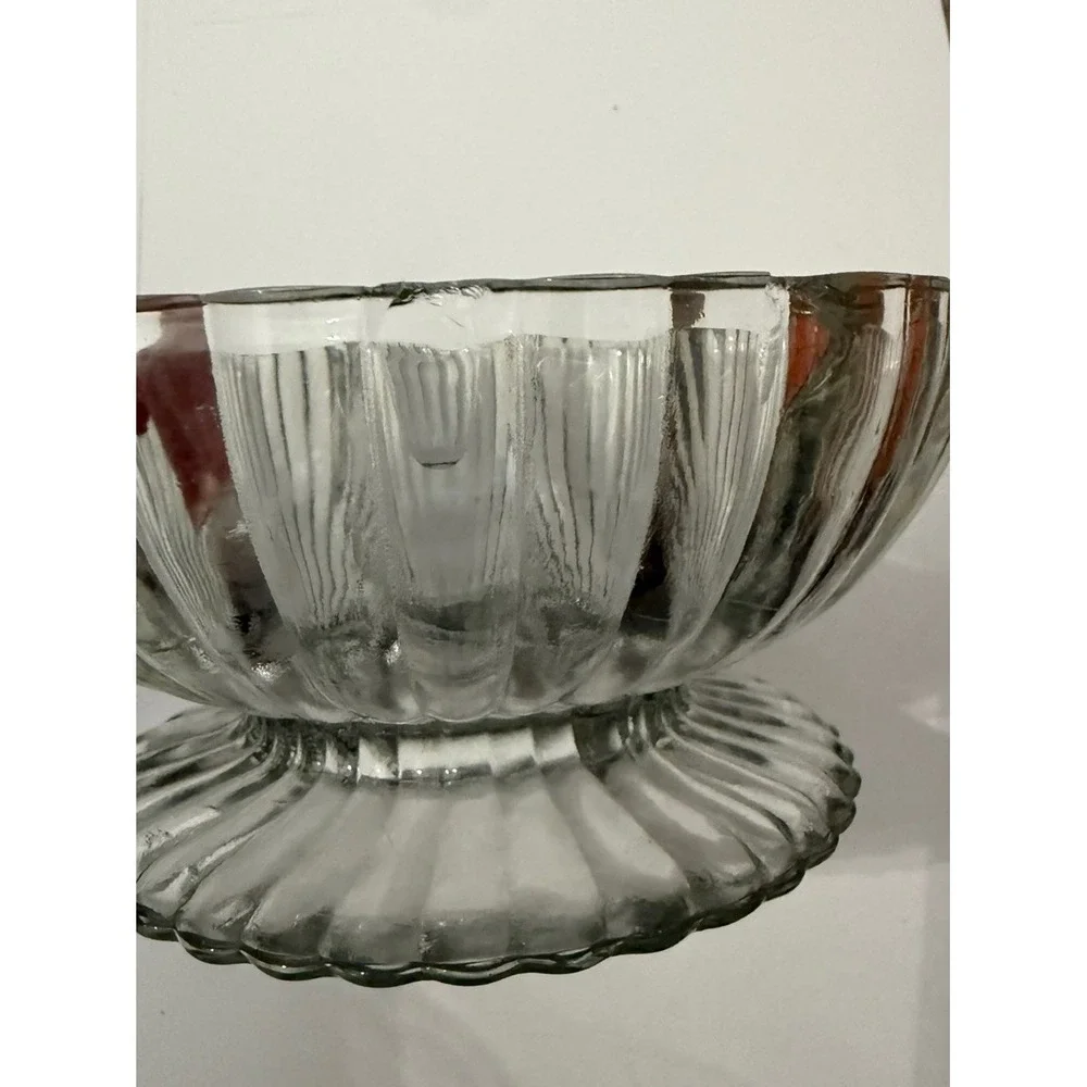 Vintage Jeannette National Clear Pressed Glass Candy Dish With Lid 1970s 6.5